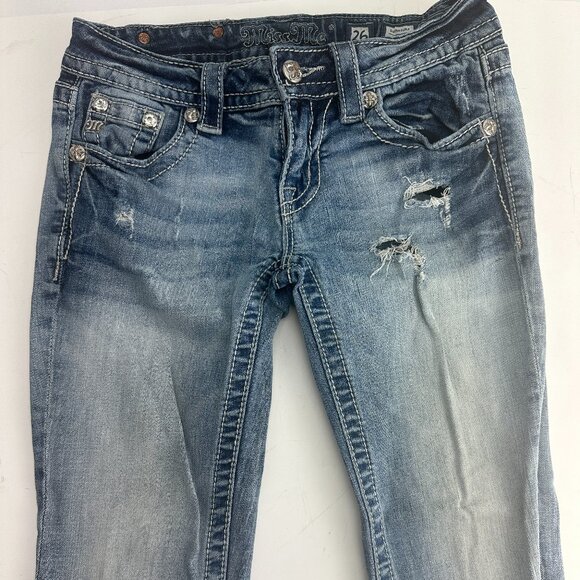 Miss Me Womens Jeans Mid Rise Size 26 Skinny - Picture 4 of 8